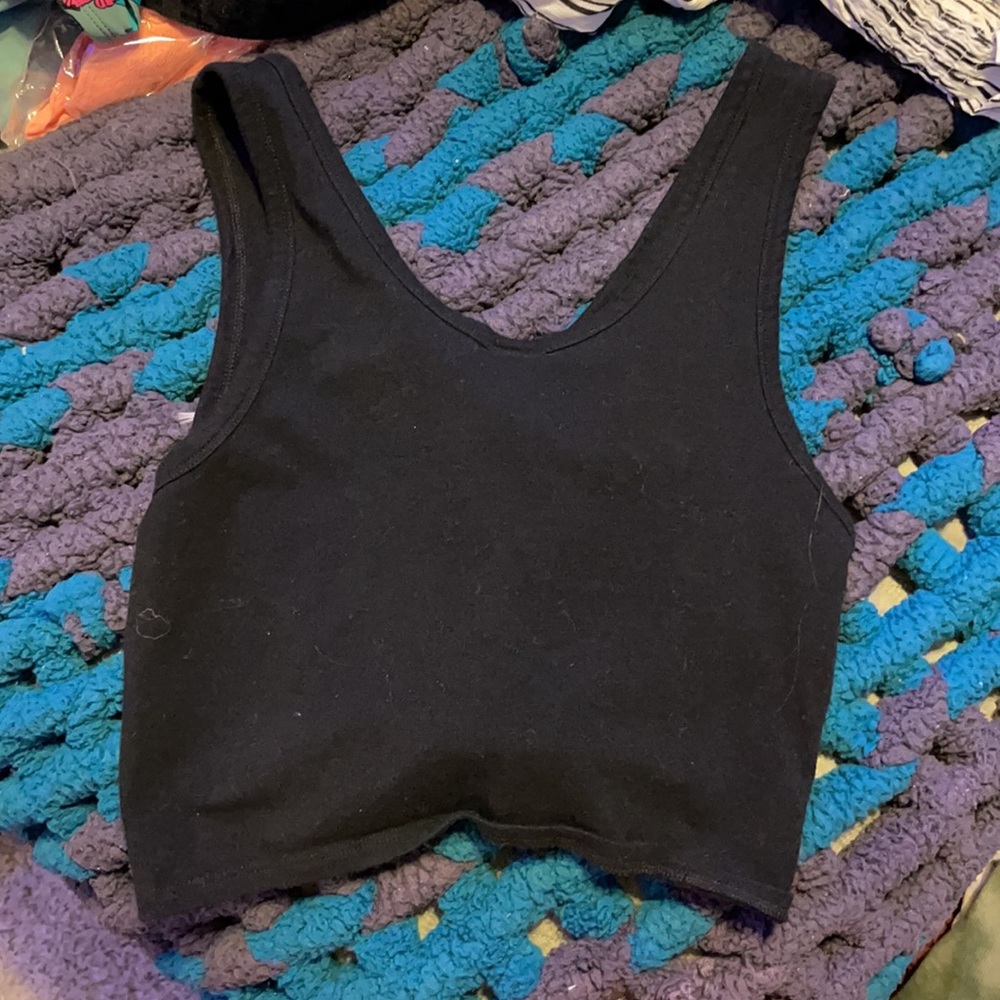 Black Cropped tank top wild fable size S - Picture 2 of 3